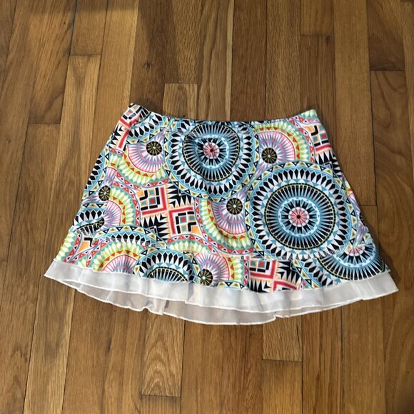 Sofibella B Girls Tennis Skirt Skort Geometric Colorful Print Size L - Picture 1 of 5